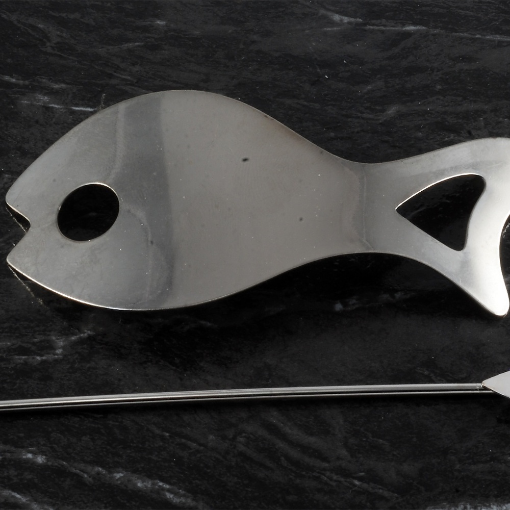 Vintage Hair Barrette Accessory Silver Tone Fish